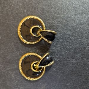 Elegant Black and Gold Earrings